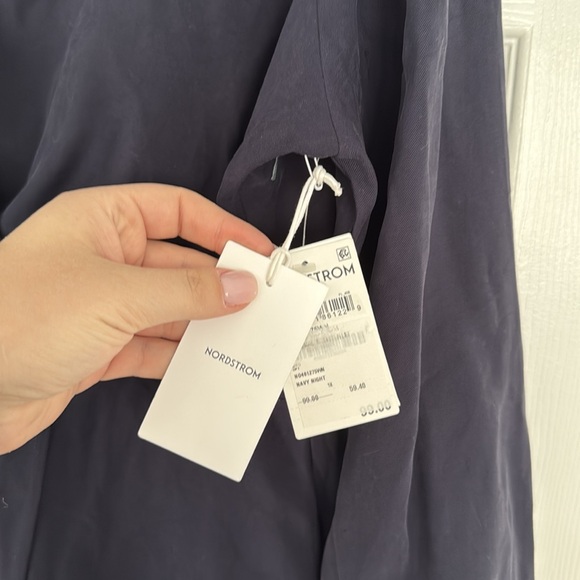 NEW- Nordstrom Navy Blue Wrap Front Maxi Dress - Picture 8 of 15